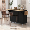 Versatile Drop-Leaf Kitchen Island Cart with 3 Drawers