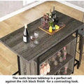 3-Tier Home Bar Unit with Glass Holder and Wine Storage