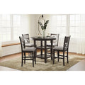Signature Design by Ashley Langwest Counter Height Dining Table with 4 Barstools - Complete Set of 5