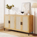 JASIWAY Rattan-Decorated Buffet Table and Kitchen Sideboard