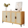 JASIWAY Rattan-Decorated Buffet Table and Kitchen Sideboard