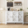Vintage-Inspired Hollow-Carved 3-Door Storage Cabinet