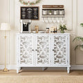 Vintage-Inspired Hollow-Carved 3-Door Storage Cabinet