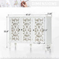 Vintage-Inspired Hollow-Carved 3-Door Storage Cabinet