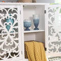 Vintage-Inspired Hollow-Carved 3-Door Storage Cabinet