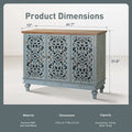 Vintage-Inspired Hollow-Carved 3-Door Storage Cabinet