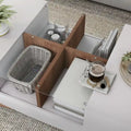 Angelic Contemporary Storage Coffee Table with Glass Insert by Furniture of America
