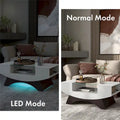 Angelic Contemporary Storage Coffee Table with Glass Insert by Furniture of America