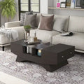 Angelic Contemporary Storage Coffee Table with Glass Insert by Furniture of America