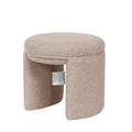 Adeco Small Teddy Ottoman - Low Vanity Foot Stool