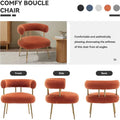 SEYNAR Contemporary Glam Upholstered Open-Back Accent Chair with Gold Legs