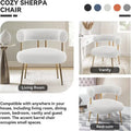 SEYNAR Contemporary Glam Upholstered Open-Back Accent Chair with Gold Legs