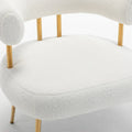 SEYNAR Contemporary Glam Upholstered Open-Back Accent Chair with Gold Legs