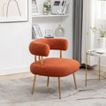 SEYNAR Contemporary Glam Upholstered Open-Back Accent Chair with Gold Legs