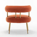 SEYNAR Contemporary Glam Upholstered Open-Back Accent Chair with Gold Legs