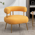 SEYNAR Contemporary Glam Upholstered Open-Back Accent Chair with Gold Legs