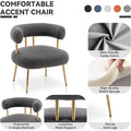 SEYNAR Contemporary Glam Upholstered Open-Back Accent Chair with Gold Legs