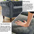 Classic Chesterfield L-Shaped Sectional Sofa with Deep Buttoned Rolled Arms