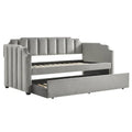 iNSPIRE Q Modern Chareau Glam Grey Velvet Daybed