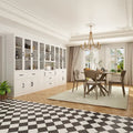 78.7-Inch Modular White Curio Cabinet with Glass Doors for Buffet Display