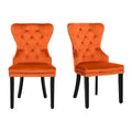 Set of 2 Grandview Tufted Upholstered Dining Chairs with Nailhead Trim and Ring Pull