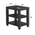 Cordero 16-Inch Wide Wood and Glass Top Chairside End Table with Shelf Storage