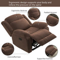 Overstuffed Arm and Back Manual Recliner Chair