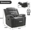 Overstuffed Arm and Back Manual Recliner Chair