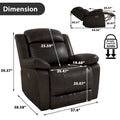 Overstuffed Arm and Back Manual Recliner Chair