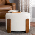 Finlay Contemporary Japandi Boucle Upholstered Wood Ottoman