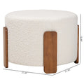 Finlay Contemporary Japandi Boucle Upholstered Wood Ottoman