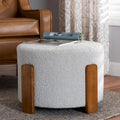 Finlay Contemporary Japandi Boucle Upholstered Wood Ottoman