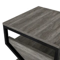 Denhour DH BASIC 17-Inch Metal Industrial End Table with 1 Open Shelf