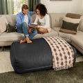Atrium Collection Lino Oversized Ottoman & Lounger - Large Faux Leather Couch Accessory