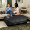 Atrium Collection Lino Oversized Ottoman & Lounger - Large Faux Leather Couch Accessory