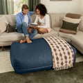 Atrium Collection Lino Oversized Ottoman & Lounger - Large Faux Leather Couch Accessory