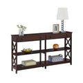 Oxford 60-Inch Console Table with Shelves and 2 Drawers by Convenience Concepts