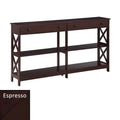 Oxford 60-Inch Console Table with Shelves and 2 Drawers by Convenience Concepts