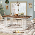 Contemporary 70.8-Inch White Dining Table for 6-8 Guests