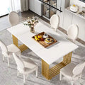 Contemporary 70.8-Inch White Dining Table for 6-8 Guests