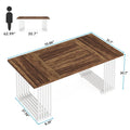 Contemporary 70.8-Inch White Dining Table for 6-8 Guests