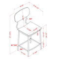 Counter Height Dining Table Set with 4 Chairs and Metal Frame