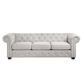 Corvus Aleksis Tufted Chesterfield 3-Seat Sofa with Elegant Rolled Arms
