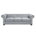 Corvus Aleksis Tufted Chesterfield 3-Seat Sofa with Elegant Rolled Arms