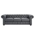Corvus Aleksis Tufted Chesterfield 3-Seat Sofa with Elegant Rolled Arms