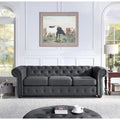 Corvus Aleksis Tufted Chesterfield 3-Seat Sofa with Elegant Rolled Arms