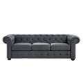 Corvus Aleksis Tufted Chesterfield 3-Seat Sofa with Elegant Rolled Arms