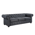 Corvus Aleksis Tufted Chesterfield 3-Seat Sofa with Elegant Rolled Arms