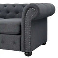 Corvus Aleksis Tufted Chesterfield 3-Seat Sofa with Elegant Rolled Arms