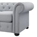 Corvus Aleksis Tufted Chesterfield 3-Seat Sofa with Elegant Rolled Arms